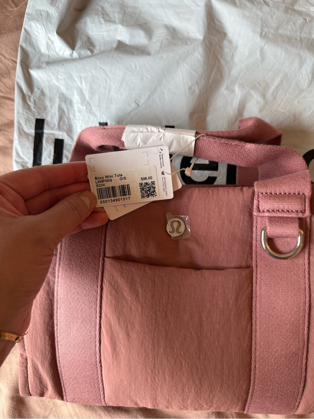 Lululemon Boxy Mini Tote Bag Schiava Pink Mauve NWT OS - Picture 3 of 7